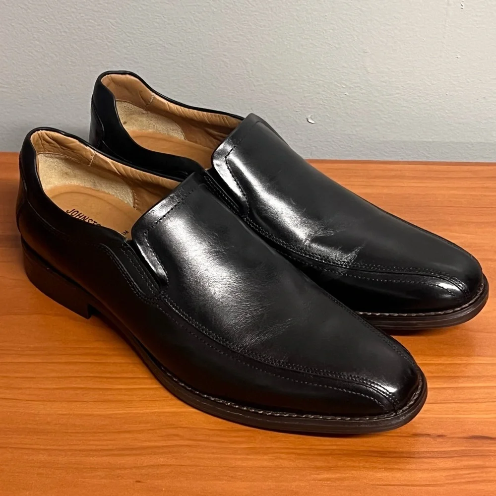 NWT Men’s Johnston & Murphy Lewis Venetian Leather Loafer Black Size 9